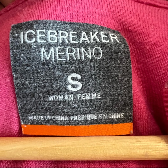 Icebreaker merino wool zip up pink hoodie sweatshirt size S excellent condition - Picture 11 of 12